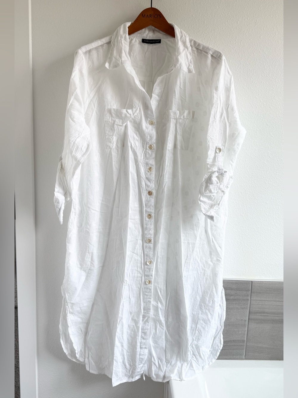 CLUB Z COLLECTION Swim Cover-Up Tunic in Bright White Size XL